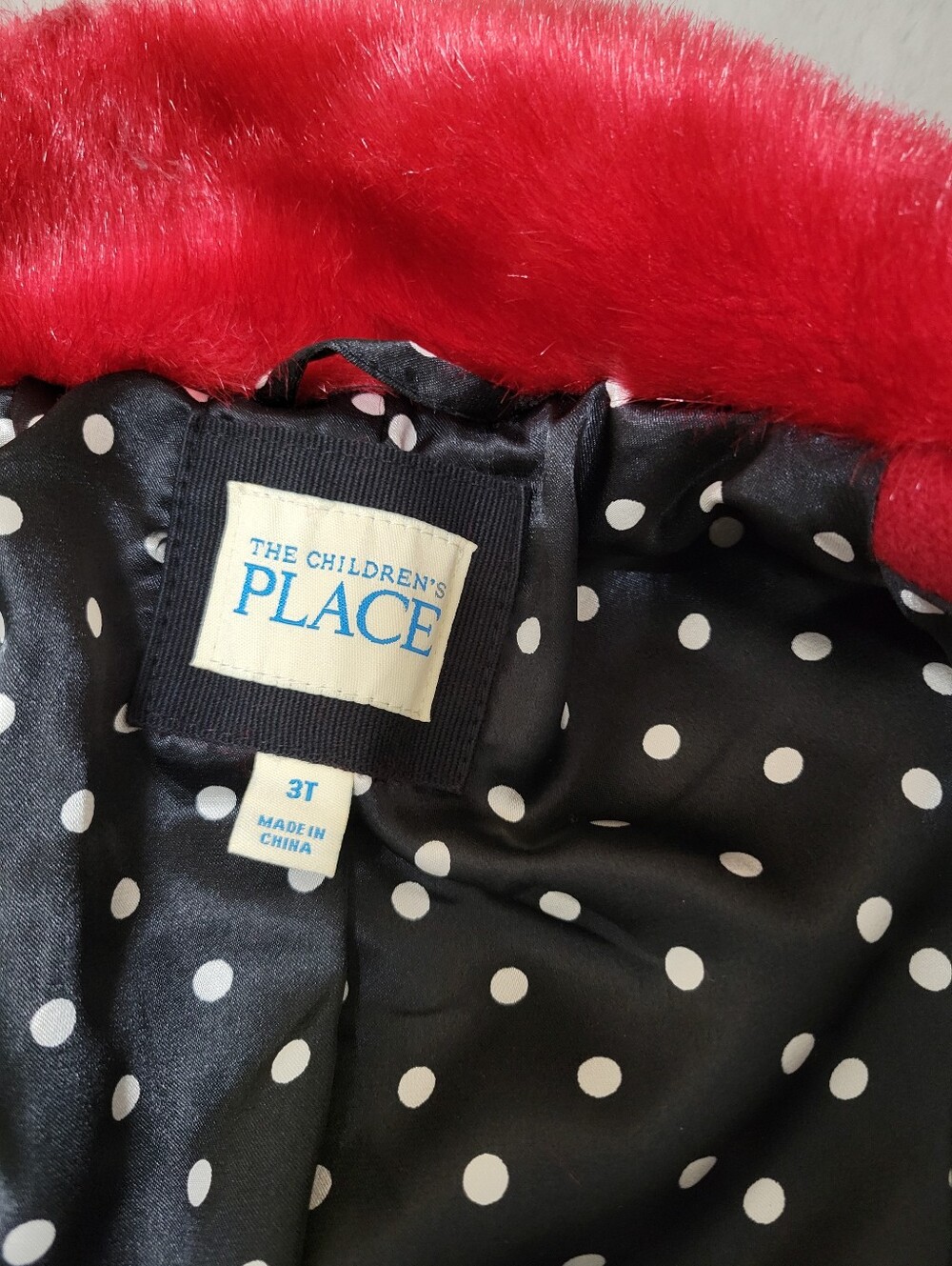 The Children's Place Red Faux Fur Toddler Girls Coat - Picture 3 of 5